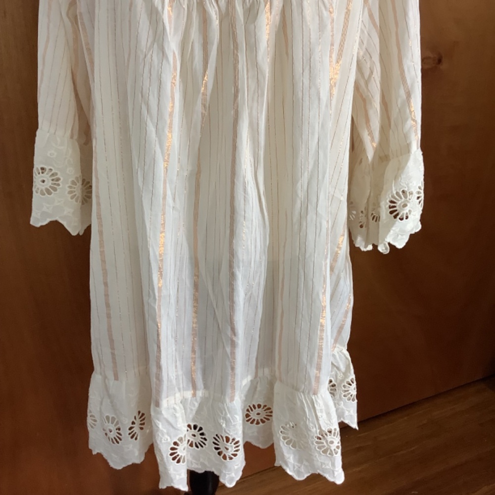 NWT NA00 NATION AK OUTFITS PLUS 2X IVORY BLOUSE TUNIC MINIDRESS GOLDEN STRIPES - Picture 5 of 16